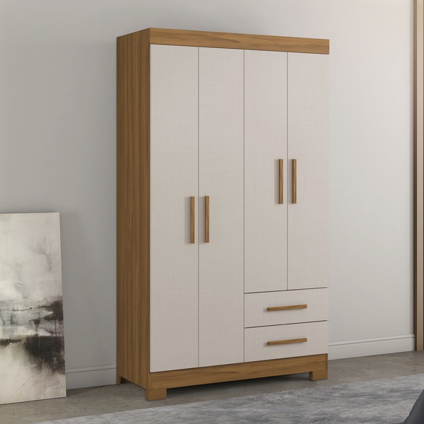 ROPERO 4 PUERTAS 2 CAJONES NT5005 NOTAVEL FREIJO TREND|OFF WHITE
