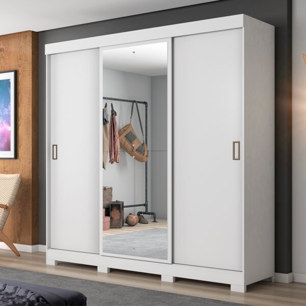 ROPERO 3 PUERTAS CORREDIZAS CON ESPEJO NT5020 NOTAVEL BLANCO