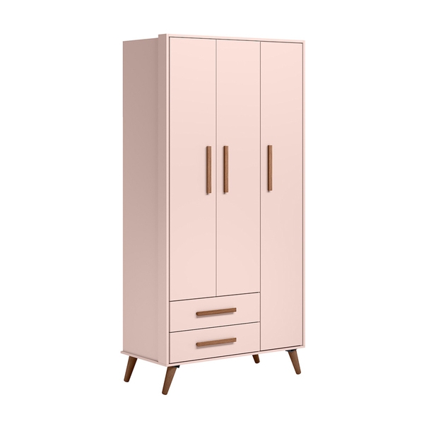 ROPERO 3 PUERTAS 2 CAJONES Q ENCANTO RETRO 3830 QMOVI ROSA