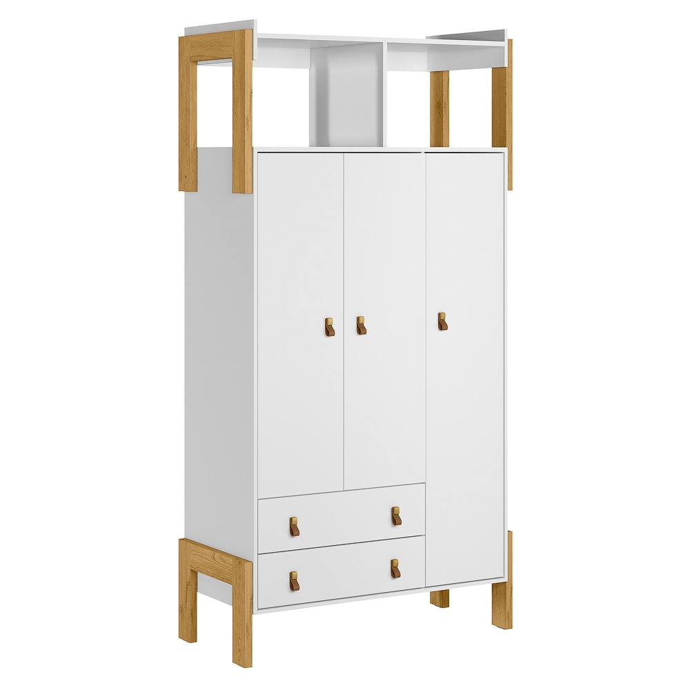 ROPERO 3 PUERTAS 2 CAJONES FANTASIA 4375 QMOVI BLANCO