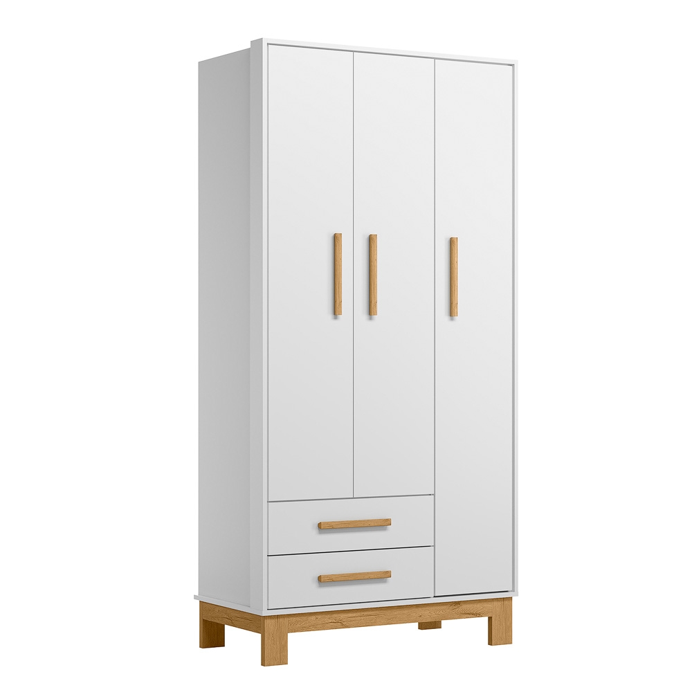 ROPERO 3 PUERTAS 2 CAJONES SLIM 4340 QMOVI BLANCO