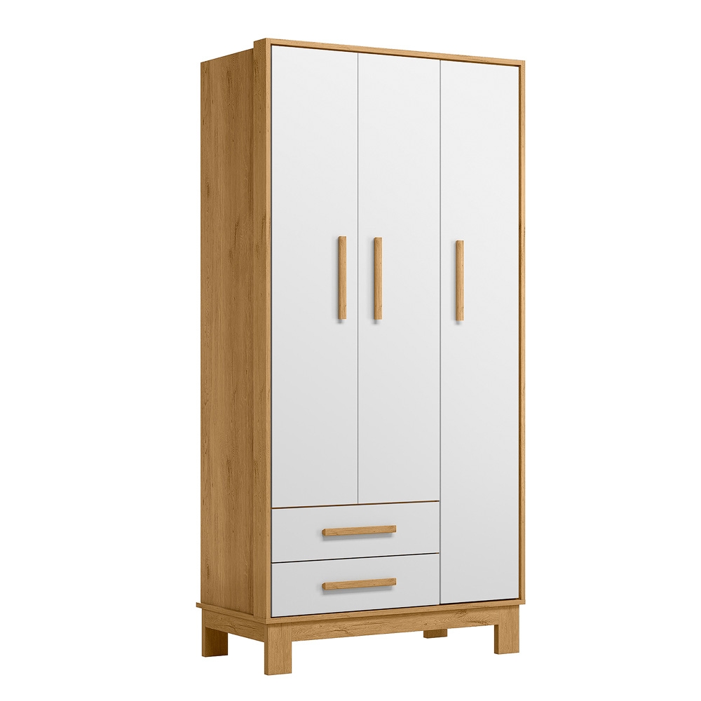 ROPERO 3 PUERTAS 2 CAJONES SLIM 4340 QMOVI FREIJO | BLANCO