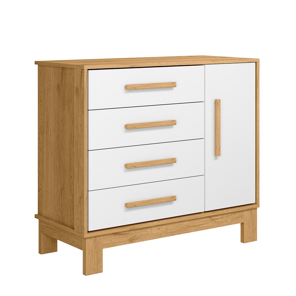 COMODA ZAPATERA 1 PUERTA 4 CAJONES SLIM 4355 QMOVI FREIJO | BLANCO