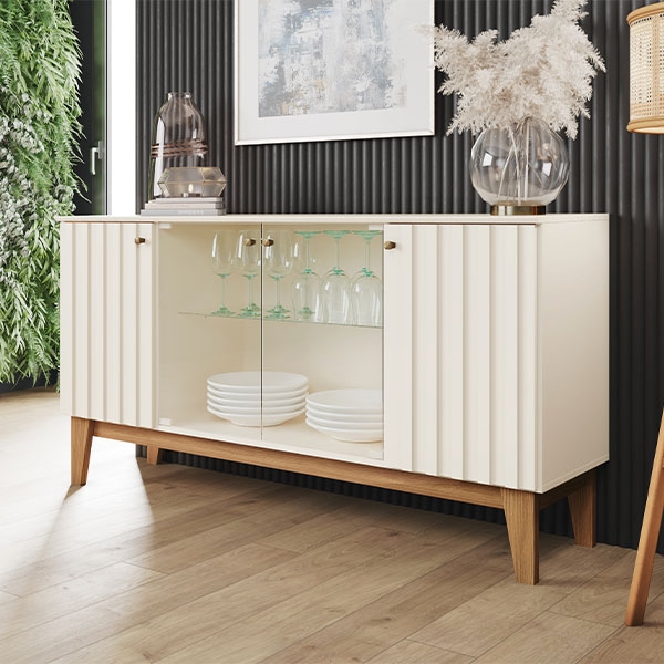 BUFFET 1505 4 PUERTAS EIFFEL HENN OFF WHITE | NATURE