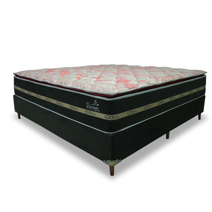 SOMIER RECREARE S PILLOW TOP 160 BA+CO ABBA BORDO