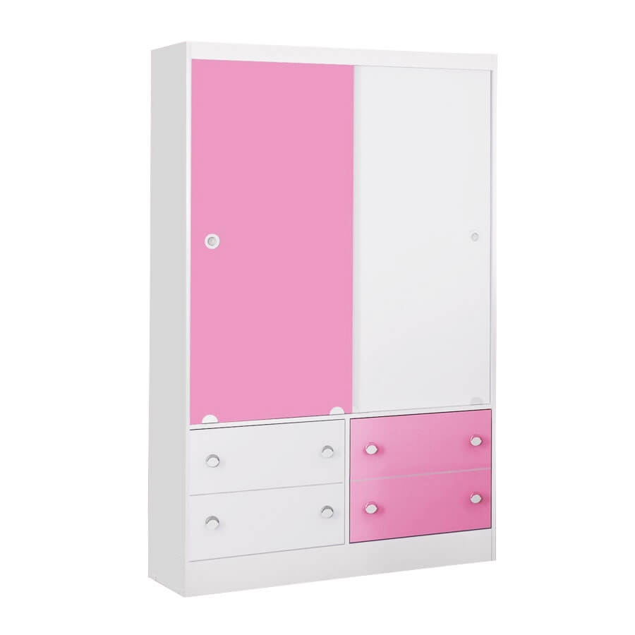 ROPERO 2 PUERTAS 131 QMOVI BLANCO ROSA