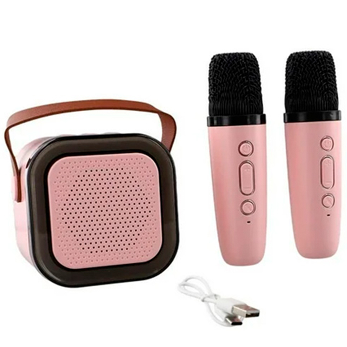 MINI PARLANTE INALAMBRICO LEVEL LMP-001 ROSA-2 MICROFONOS