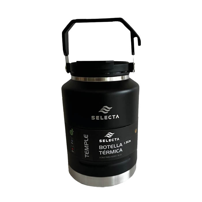 BOTELLA TERMICA 1.5L ACERO C/PICO NEGRO